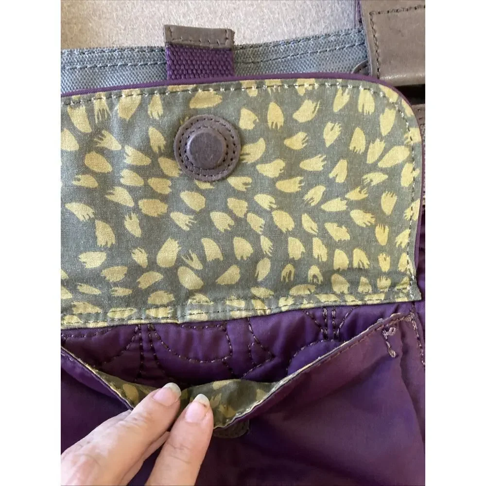 Fossil Key-Per shoulder bag Plum‎ Purple Silver Quilted Purse